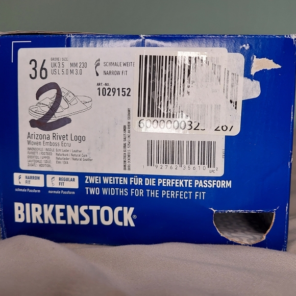 Birkenstock Arizona Rivet Logo Sandals in Cream Womens Size 5 EU36 NWT - Picture 2 of 16